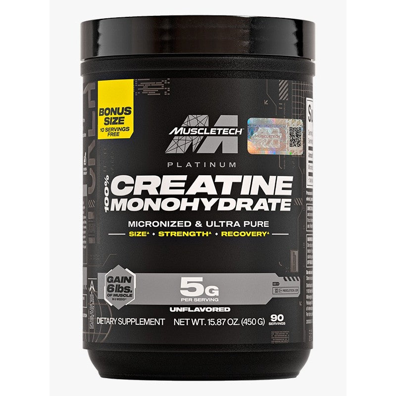 MuscleTech Platinum 100% Creatine Monohydrate Unflavored - 450g (90 Servicios)