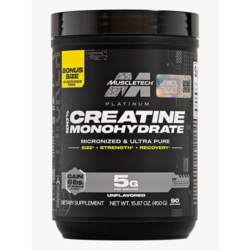 MuscleTech Platinum 100% Creatine Monohydrate Unflavored - 450g (90 Servicios)