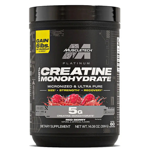 MuscleTech Platinum 100% Creatine Monohydrate Red Berry - 399g (60 Servicios)