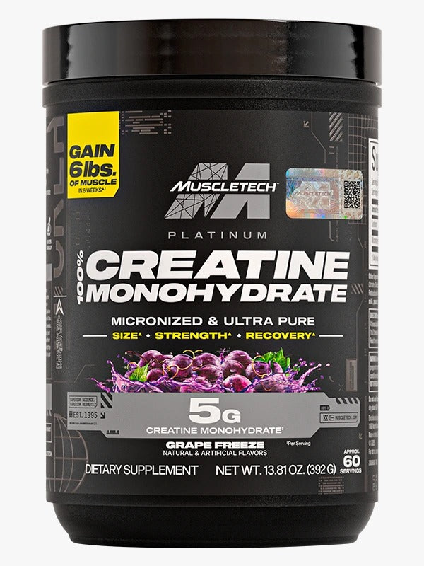 MuscleTech Platinum 100% Creatine Monohydrate Grape Freeze - 392g (60 Servicios)