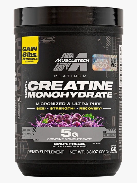 MuscleTech Platinum 100% Creatine Monohydrate Grape Freeze - 392g (60 Servicios)