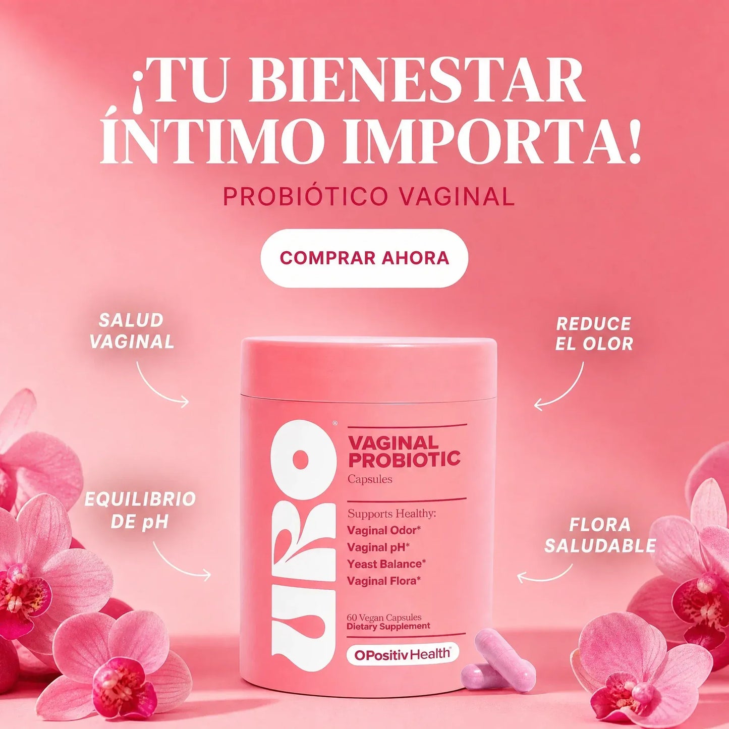 URO PROBIOTICOS VAGINALES PARA MUJERES 60 CAPSULAS