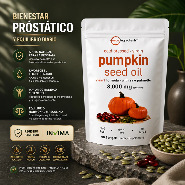 PUMPKIN SEED OIL| SEMILLAS DE CABAZA 1000 mg MICRO INGREDIENTS